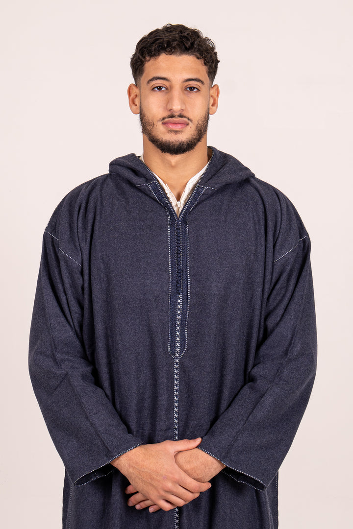 Djellaba bleu marine