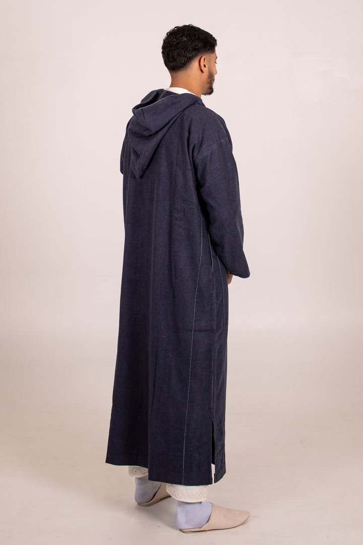 Djellaba bleu marine