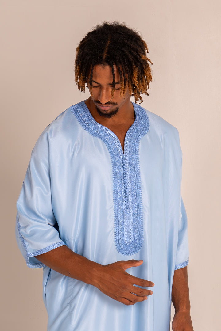 Gandoura bleu ciel pour homme