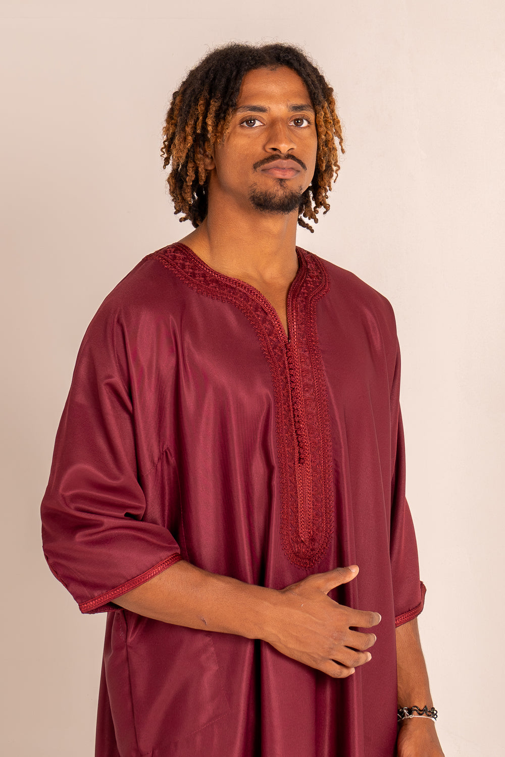 Gandoura homme bordeaux