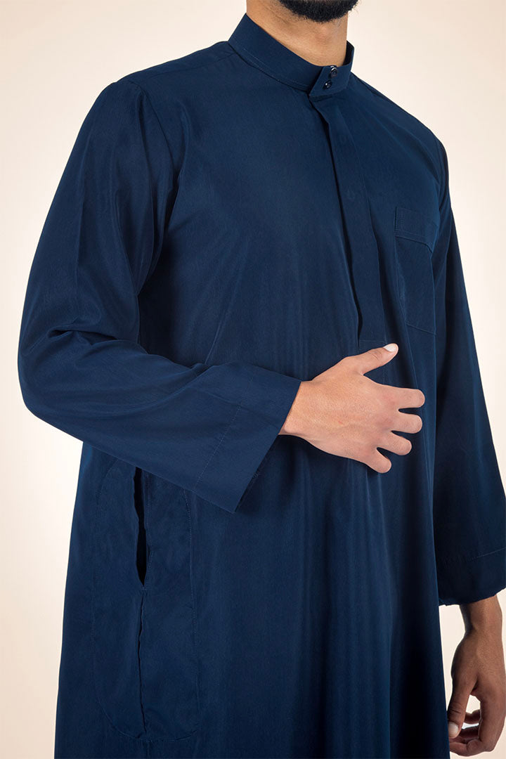 Qamis saoudien bleu marine pour homme