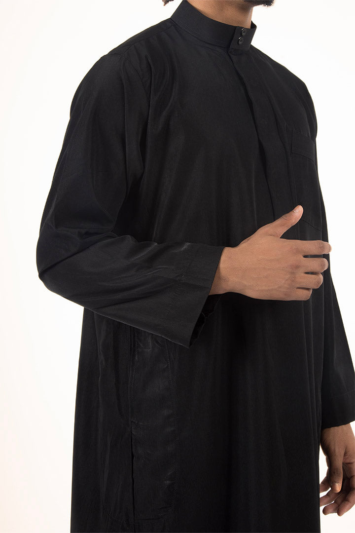 Qamis saoudien noir luxe